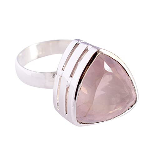 Bague quartz rose 16 mm argent 925 pour sublimer vos tenues