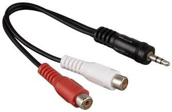RiteAV - 3.5mm Male to RCA Stereo Female Adapter Cable (Y-Cable) - 6 inch (2 Pack)