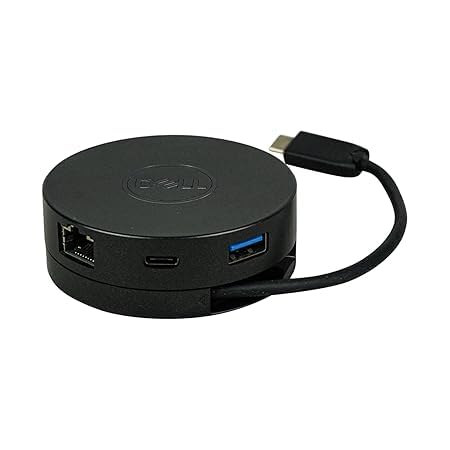 Image of DA300 USB-C Mobile Adapter (6-in-1, Black) - HDMI, VGA, USB-A, USB-C, Ethernet, and DisplayPort Connectivity