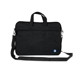 VulTech Borsa Tracolla Laptop 15-15,6", Custodia PC Compatibile con MacBook Pro/Air, HP, Lenovo, Dell, Asus – Vano Imbottito, Tasca Frontale, Fascia per Trolley, Tracolla Rimovibile, Nero