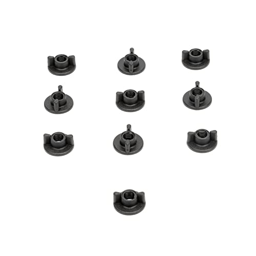 STEY ACCESORIOS 10 Unidades - Tuerca de mariposa, palomilla de plastico resistente, palomilla para tornillos metrica M6 (Negro 10 Unidades)