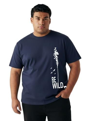 Image of Toodlegram - 100% Pure Cotton Plus Size T Shirt for Men- Regular Fit - Half Sleeve Roundneck Stylish Tshirt - Graphic Printed Be Wild (Size - 2XL to 10XL)