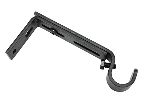 Contiene: 2x GARDINIA Supporto per bastone per tende Ø 16 mm, 10 - 14 cm, Metallo, Nero opaco