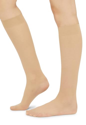 Image of Wolford Individual 10 Denier Knee-Highs Transparent For Women Sheer With Exceptional Smooth Soft Stretchable Comfort Band.