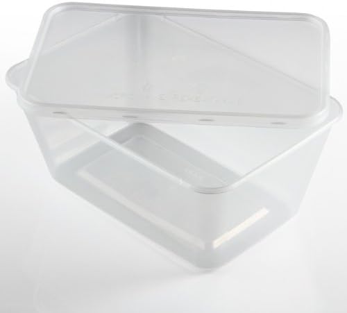 Thali Outlet - 250 x Rectangular 1000ml Microwave Clear Re-usable Food Containers Freezing Takeaway Hot Cold Foods