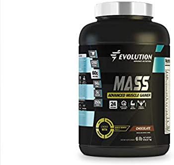 Evolution Advance Nutrition Mass Advanced Muscle Gainer. 60Grams of Protein, 250Grams of Carbs, 13 Grams of BCAA, 5Grams of Creatine+Glutamine+CLA+Enzyme Blend+Vitamins (6 pounds, Chocolate)