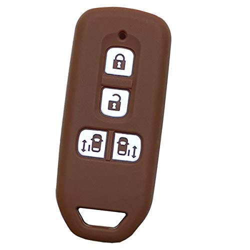 【IKT】ホンダ車用 スマートキーシリコンカバー 両側スライドタイプ 4ボタン ブラウン/NBOX/NBOXカスタム/など 専用設計でピッタリサイズ!傷防止に最適!さらさらシリコンで手触り快適!エヌボックス/エヌボックスカスタム 本田HONDA車用(HS-