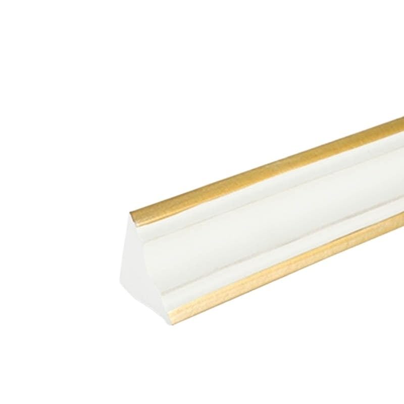Rodapiés y molduras adhesivas 3D para paredes, Oro blanco autoadhesivo los 2M del ajuste de la esquina cuadrante PVC cáscara y palillo