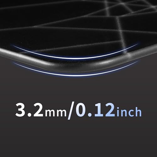 Image of XVX Glass Mouse Pad for Gaming, Black Spider Webs Hard Gaming Mousepad, Professional Large Mouse Mat 16.2 inch x 12.2 inch, Special Glass Surface with Improved Precision and Speed