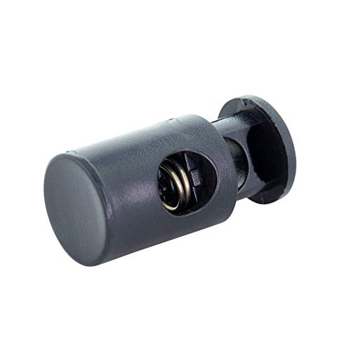 Sgt Knots Single Barrel Spring Cord Lock - Plastic Toggle Stopper For Paracord, Drawstrings, Clothing & More (10 Pack, Black) #TOP1