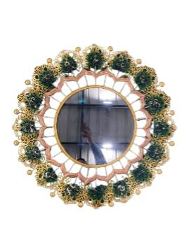 Bharat Art Wall Sculptures (SUN CIRCLE MIRROR) Sculpture Home/Metal...