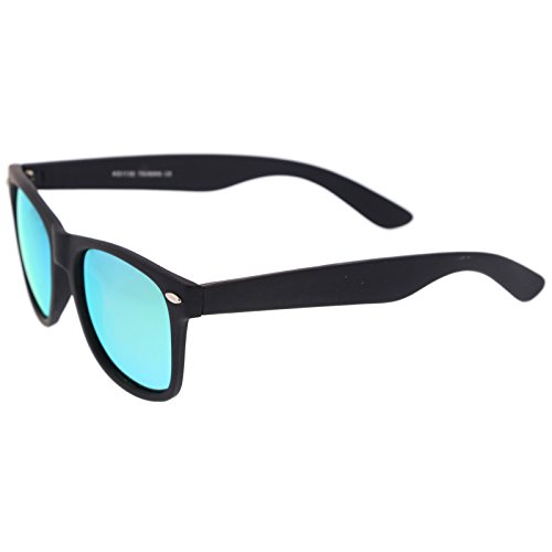 Image of zeroUV - Classic Colored Mirror Lens Square Horn Rimmed Sunglasses for Men Women