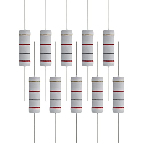 FOCMKEAS 10 PCS 2K Ohm Resistor Axial Lead, 5W Metal Oxide Film Resistor