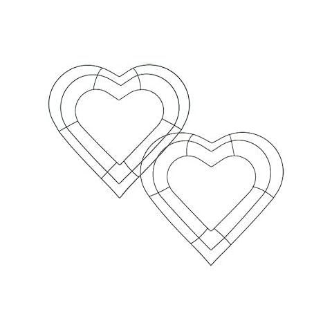 Floral Wire Wreath Frame - 2 Pack - Arts, Crafts, Home Décor, DIY - (Valentines Day Hearts) Cover