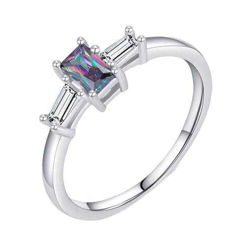 Bague fiançailles vintage en argent sterling 925 élégant avec zircone cubique scintillante