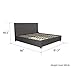 CosmoLiving by Cosmopolitan Mercer Upholstered Platform Bed Frame, King, Grey Linen