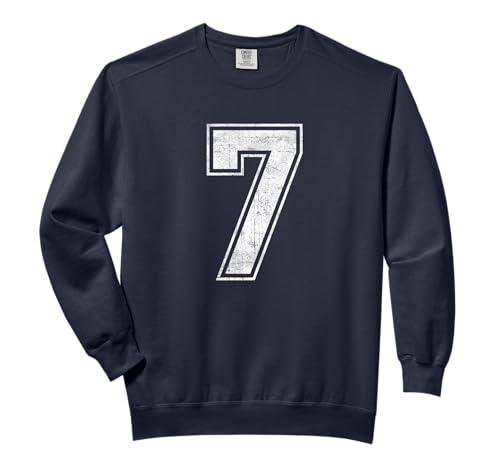Funny 7 Number Seven Graphic Group Halloween Birthday Retro Comfort Colors Adult Sweatshirt