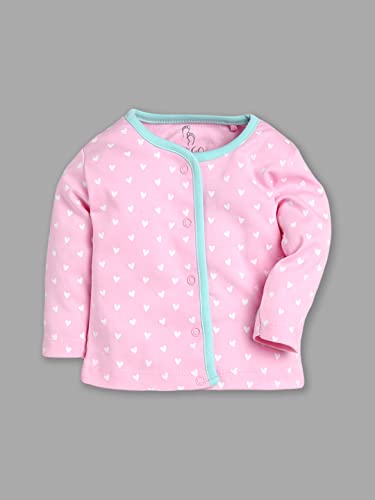 Image of Baby GO Unisex Baby 100% Cotton Full Sleeve Front Open T-Shirt Pack of 3 | Soft Breathable Infant Clothing Set with Snap Buttons | Comfortable Layering Top for Newborn Baby Boys & Baby Girls