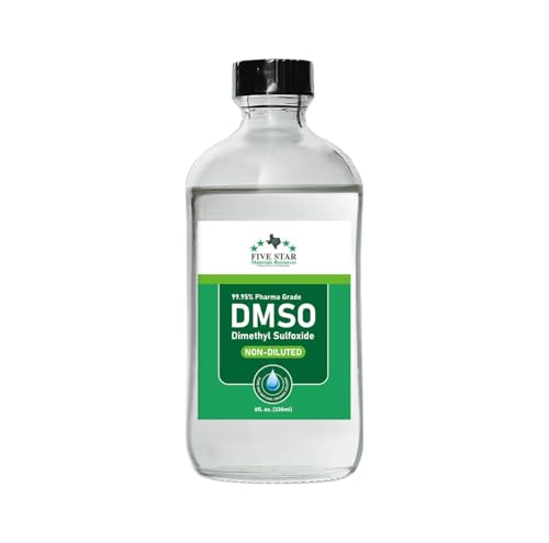 8 oz. Liquid, Glass Bottle, Pure 99.95% Pharma Grade, Non-Diluted, Low Odor, Dimethyl Sulfoxide