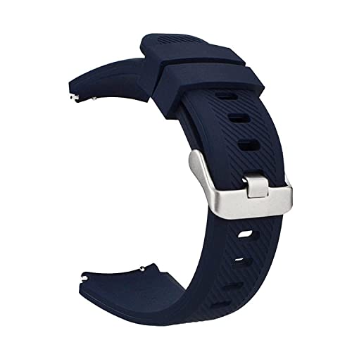 MroTech Bracelet de Montre en Silicone 22 mm Bande Compatible pour Samsung S3 Frontier/Classic, Galaxy Watch 46mm, Amazfit Stratos 2, Huawei Watch GT, Ticwatch Pro Bande de Rechange Bleu foncé