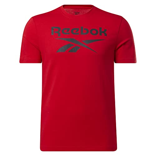Reebok Men's Identity Big Stacked Logo Tee, Vector Red, S