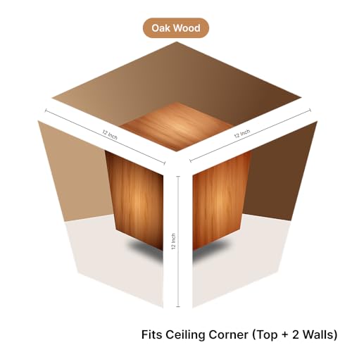 Image of ZenCube 3D Cube Illusion Corner Wall Sticker | Geometric Optical Illusion Vinyl Wall Decal for Wall & Ceiling | Self-Adhesive Peel & Stick | Modern Room Decor (Oak Wood, Medium - 12X12 Inch)