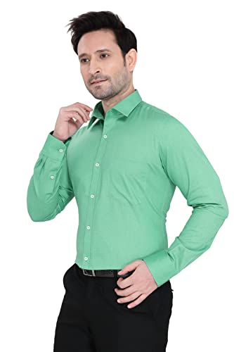 Image of Faubourg Cotton Blend 5377-5382 Men's Solid Plain Full Long Sleeve Slim Fit Formal Shirt