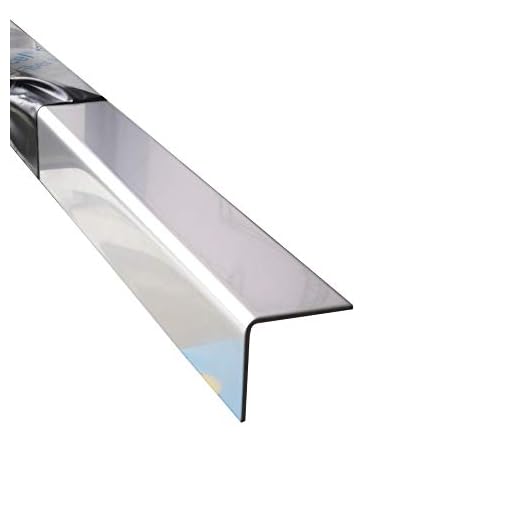 Kantenschutz VA, 2000mm 90 Grad Winkelprofil 15x15 mm Schenkelinnenmaß aus Edelstahl blank 1 mm stark L-Winkel, Eckschutzschiene,