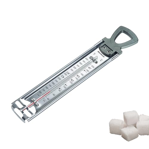 Westmark Thermomètre à Sucre, 1 Pièce – Aide aux Confitures et aux Fruits – Cadre en Acier Inoxydable avec Pince Ajustable, Tube en Verre Robuste –...