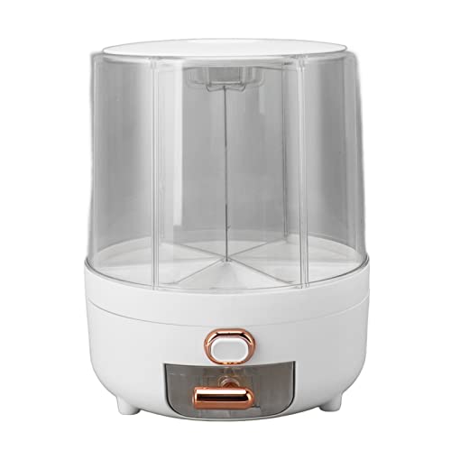 ZIZEV Rice and Grain Storage Container, 6 Grids 360 Rotation Food Dispenser Food Grade Transparent Household Multipurpose (Large Size)