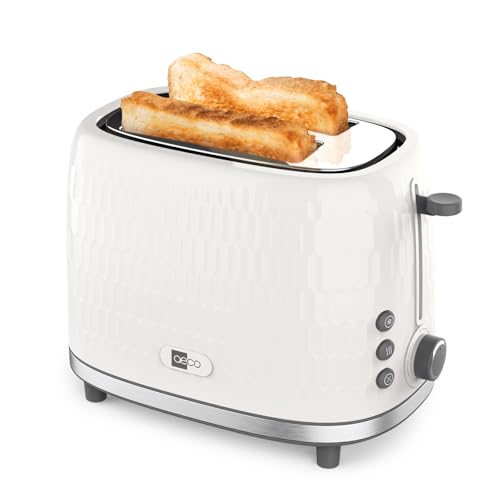 aeco toastlab ONE Toaster 2 Scheiben, 38 mm extra breite Schlitze, 7 Bräunungsstufen, 950 W, Auftau- & Aufwärmfunktion, Liftfunktion, Abschaltautomatik, Brotzentrierung, Krümelfach, Edelstahl.
