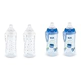 NUK Active Spill Proof Sippy Cup Bundle, 10 oz, 2 Pack, 8+ and 12+ Months