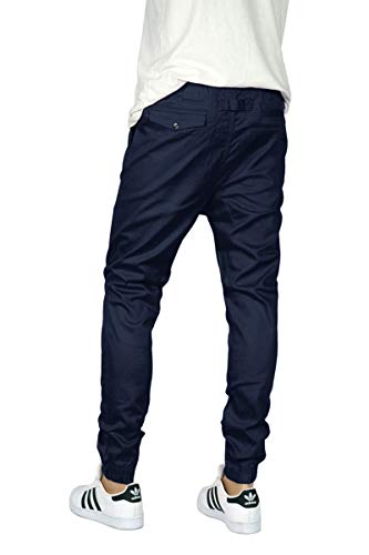 URBANJ Men's Elastic Waist Skinny Chino Jogger Pants4