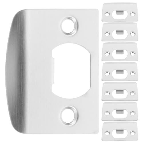 MAGICLULU Placas de Puerta de Acero Inoxidable Negro 8 Piezas, Kit de Refuerzo para Pestillo, Placas de Cierre para Puertas de Madera, Relleno de Agujeros, Accesorio para Reparación