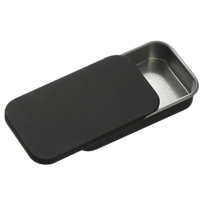 M.C. PIPWALA 15gm Mini Slide Top Rectangular Aluminium Tin Containers, Empty Slide Top Tin Container Portable Tin Empty Box for DIY Lip Balm Solid Perfume (3, Black colour)-image-24