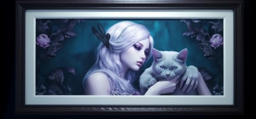Broderie point de croix cristal painting kit chat 50x150cm pour adulte