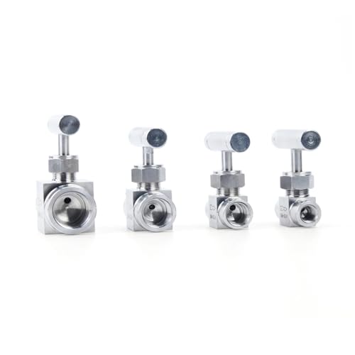 Válvula de aguja acero inoxidable regulable paso recto de 1/4 6