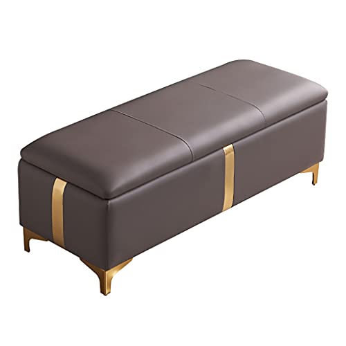 Banc rectangulaire d'extrémité de lit avec rangement pour libérer l'espace