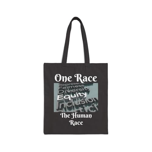 Inspiring Cotton Canvas Tote Bag - One Race Design, Gifts, Diversity, Shopping, Reusable Bag, Stylish DEI Tote