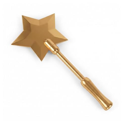 Zouwel Magische Kartenhalter in Form eines Zauberstabs und Stern 3D-Druck für Kontaktloses Bezahlen - Kartenhalter für Kreditkarten und Bankkarten Gelbgold Modern