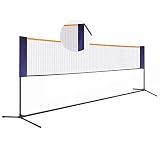 Netze & Garnituren Badminton Badmintonnetz tragbar Heimsport- und Fitnessgeräte einfaches Klappnetzregal Tennisregal einfache Installation (Color : Black, Size : 420 * 155cm)