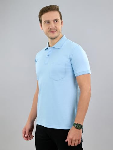 Image of Monte Carlo Mens Regular Fit Half Sleeve Solid Polo Neck T-Shirt (Pack of 1)