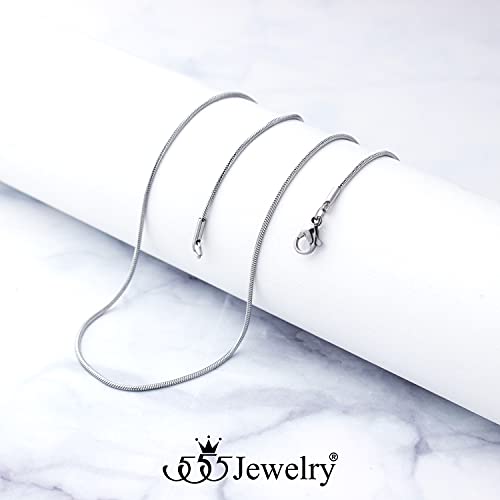 555Jewelry 1.2mm Stainless Steel Snake Chain Necklace for Men & Women, 16-28 Inch4