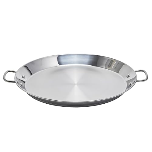 Comparison: Best Stainless Paella Pan 10 Garcima Stainless Steel 14-inch Flat Bottom Paella Pan, 36cm|For use on Smoothtop and Induction Stoves|Made in Spain