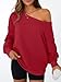 AUTOMET Women Off the Shoulder Sweatshirt Oversized Tops Fall Outfits 2025 Y2k Clothes Fashion Clothing Trendy Top Red S