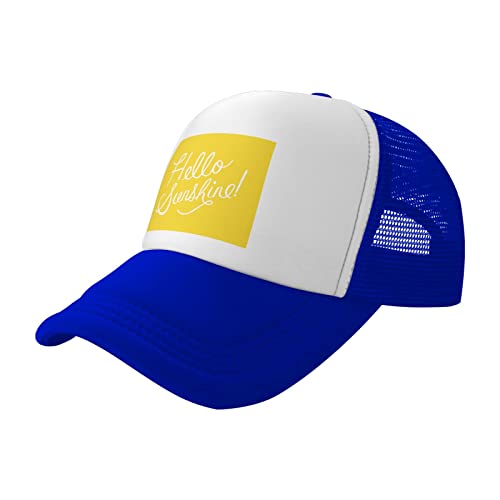YLLYQHSC Casquette de baseball unisexe Goodlooking avec imprimé Hello Sunshine - En maille à l'avant et à l'arrière - Pour homme et femme, bleu, taille unique Cover