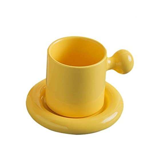 Eyolkスタイルマグカップ(コースター付き)クリエイティブデザインオフィスコーヒーオートミールカップルギフト