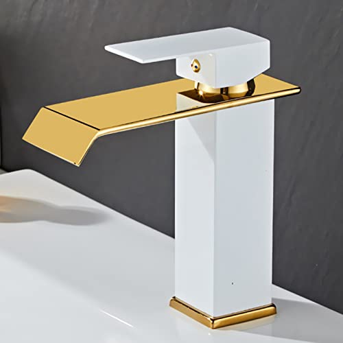 Robinet de salle de bain cascade doré pour vasque moderne