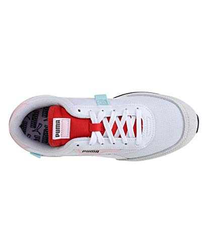 Image of Puma Unisex-Adult Future Rider Neon Play White-Poppy Red Sneaker - 9 UK (37338309)