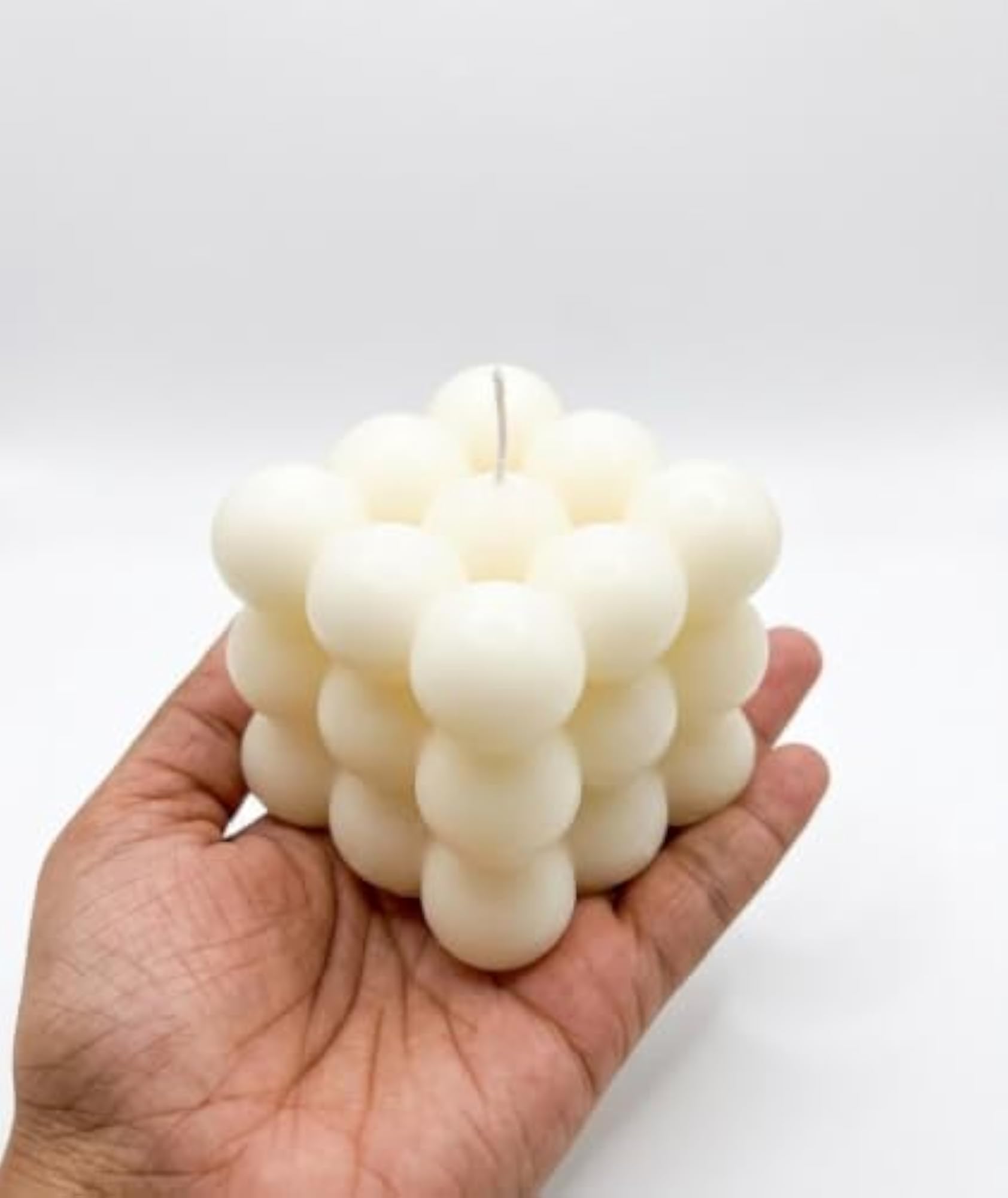 Bubble Cube Candle Ivory, 100% Paraffin Wax
